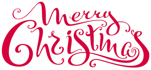 Merry Christmas ornate lettering text for greeting card
