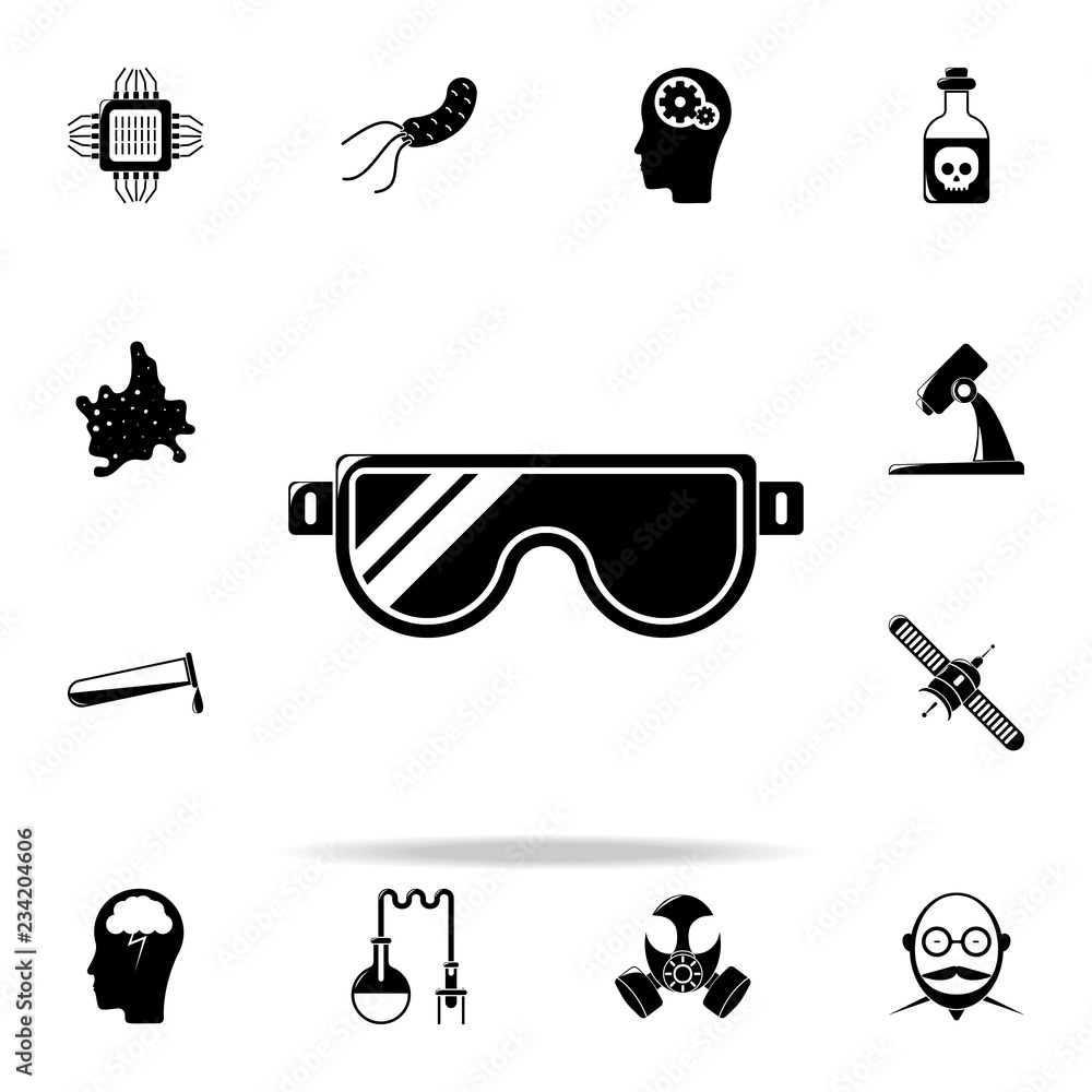 Aufkleber glasses for experiments icon. the science icons universal set for web and mobile