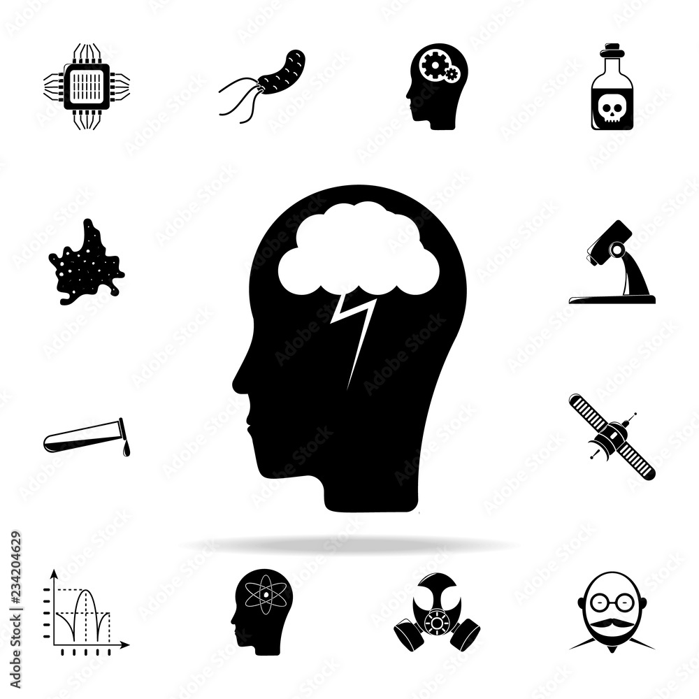 Aufkleber human brain spark icon. the science icons universal set for web and mobile