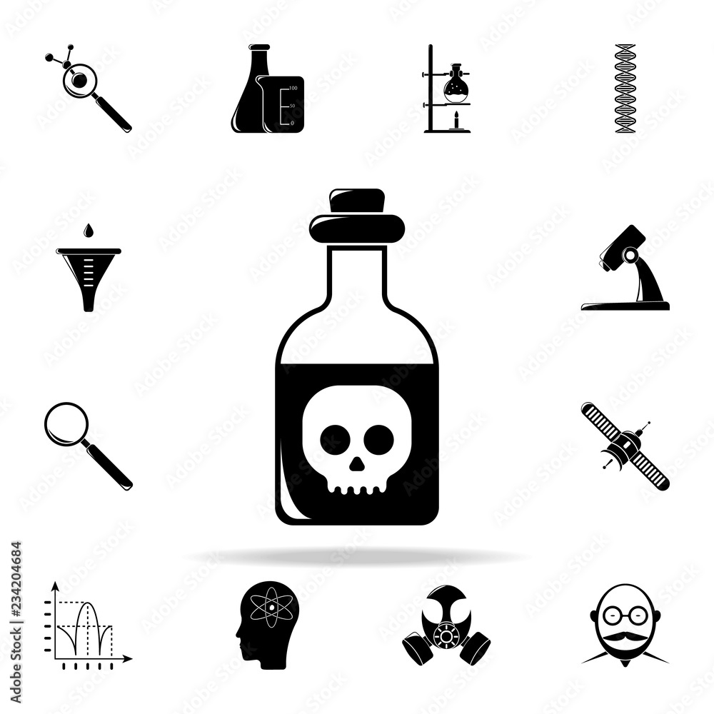 Poster poisonous substance in the flask icon. the science icons universal set for web and mobile