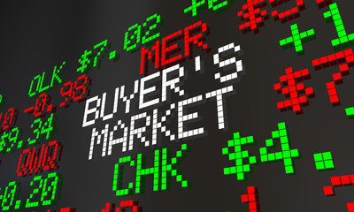 Buyers Market Stock Ticker Low Prices Invest Now 3d Illustration