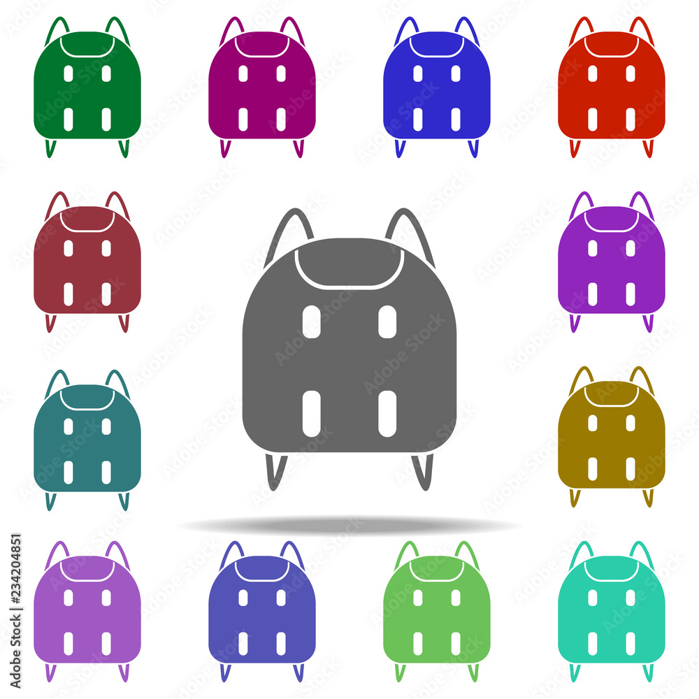Poster backpack icon. elements of university life in multi color style icons. simple icon for websites, web