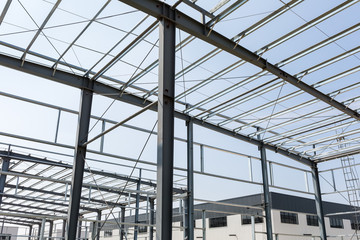 steel structure factory building under construction