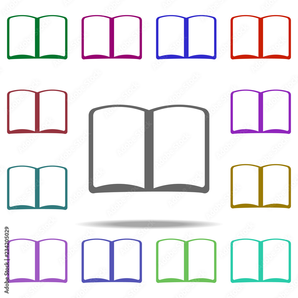 Poster open book icon. elements of university life in multi color style icons. simple icon for websites, we