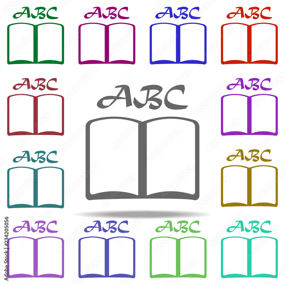 Poster abc icon. elements of university life in multi color style icons. simple icon for websites, web desi