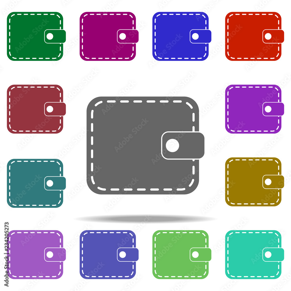 Poster purse icon. elements of university life in multi color style icons. simple icon for websites, web de