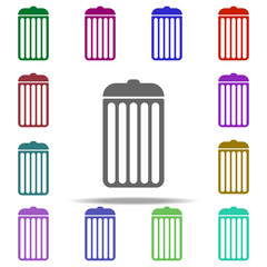 bin icon. Elements of University life in multi color style icons. Simple icon for websites, web design, mobile app, info graphics