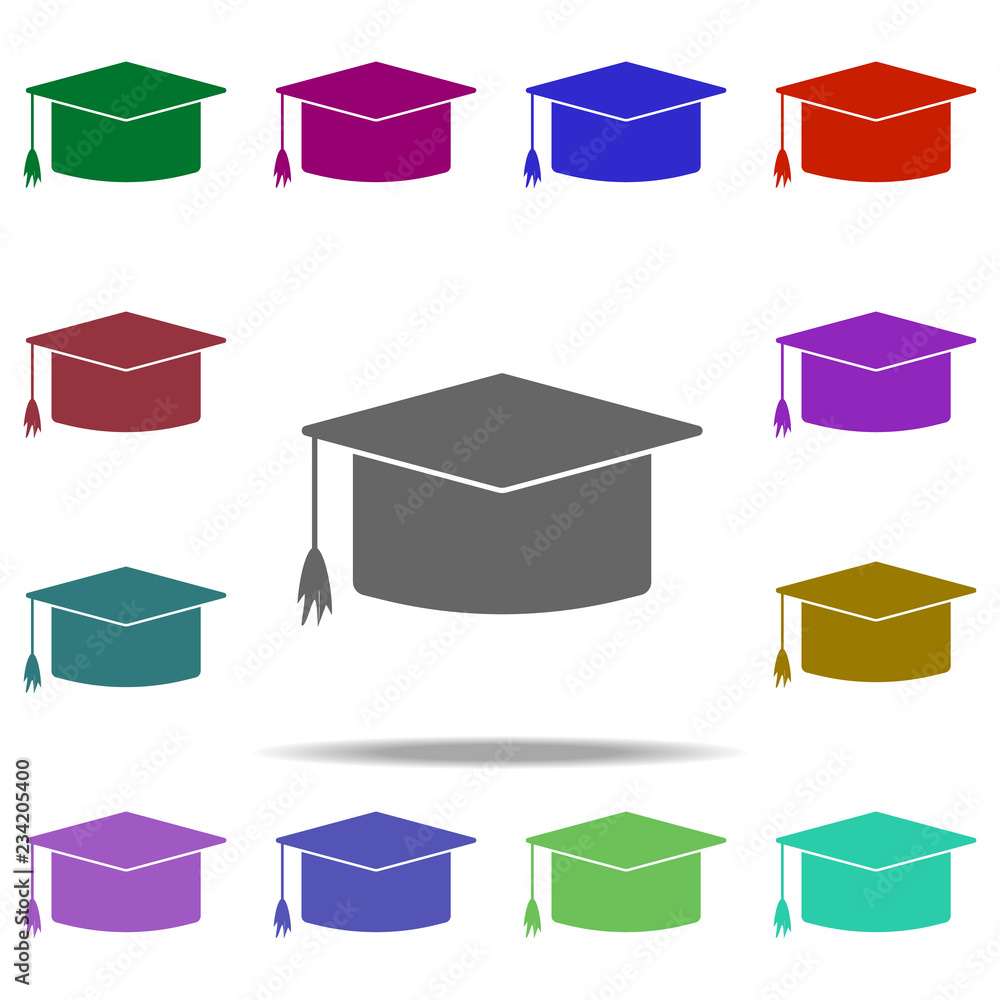 Aufkleber graduate's cap icon. elements of university life in multi color style icons. simple icon for website