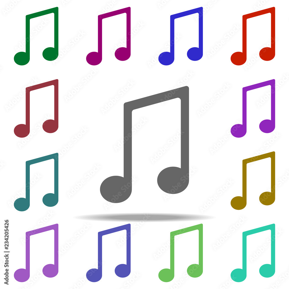 Poster musical note icon. elements of university life in multi color style icons. simple icon for websites,