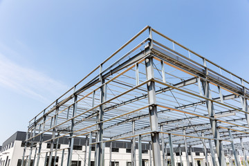 steel structure factory building under construction