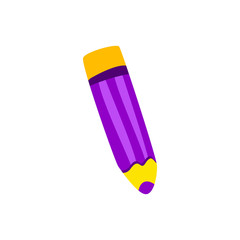 Color pencil. Lilac cartoon vector.