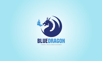 Blue Dragon - vector logo