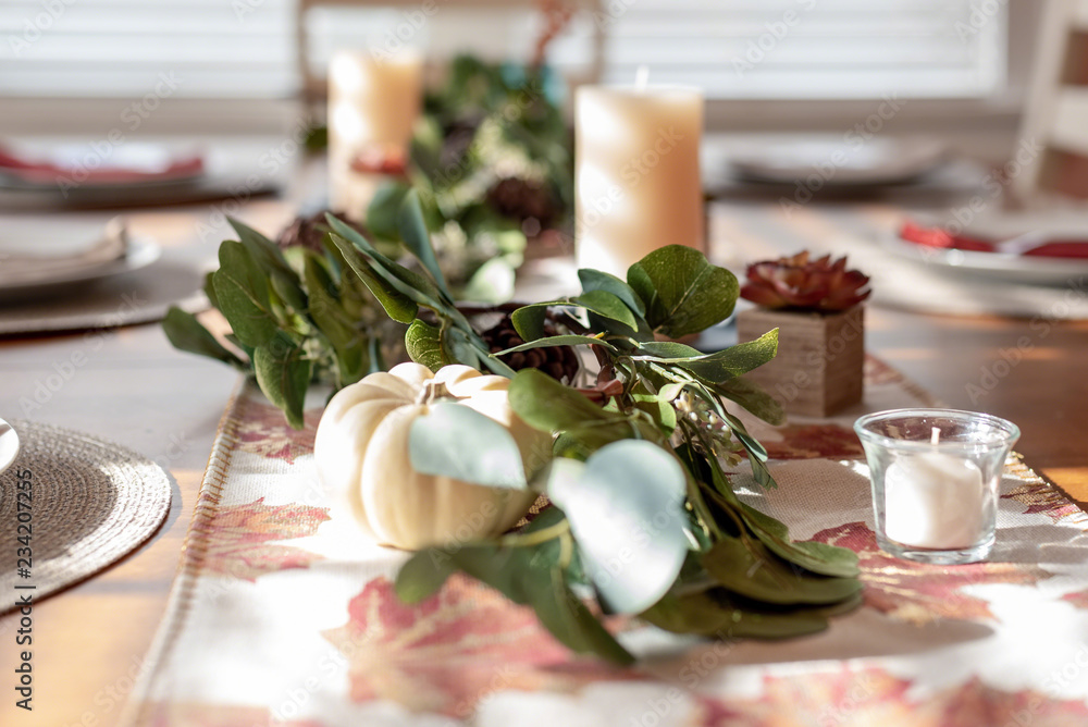 Wall mural Holiday table decor background