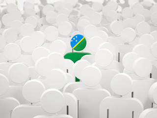 Man with flag of solomon islands in a crowd