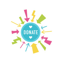 Donate buttons set. Help icon donation