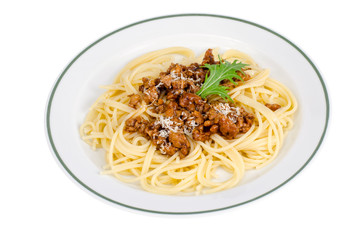 Bolognese pasta, plate