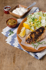 Fried chicken breast with spices