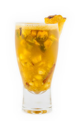 Traditional Colombian beverage from the region of Valle del Cauca made of lulo (Solanum quitoense), pineapple and corn called champus