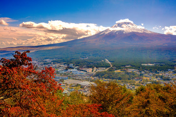 Mt.Fuji with Kawaguchiko city view background