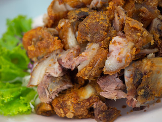 Crispy pork knuckle in China restaurant ,People's favorite menu
