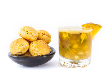 Traditional Colombian beverage from the region of Valle del Cauca made of lulo (Solanum quitoense), pineapple and corn called champus