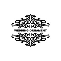 Wedding ornament vector template.