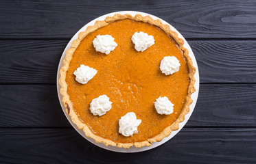 Homemade american traditional pumpkin pie