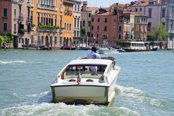 Water taxi boat in the Grand Canal