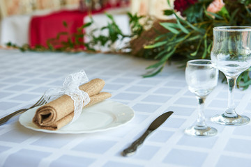 Beautifully served table in a restaurant