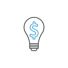finance, light bulb 2 colored line icon. Simple colored element illustration. light bulb icon outline symbol design from finance set