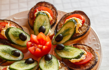 a platter of vegetables