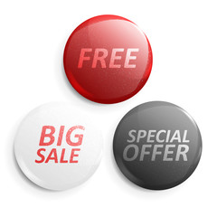 Set of glossy sale buttons. Illustration isolated on white background. Graphic concept for your design