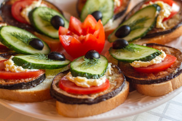 a platter of vegetables