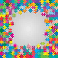 The Colorful Pieces Puzzle Banner or Frame.