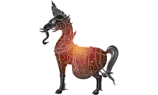 Animal in Thai tradition painting,Thai tattoo, vector