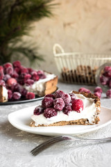 Cranberry meringue with cream cheese for the New Year's table