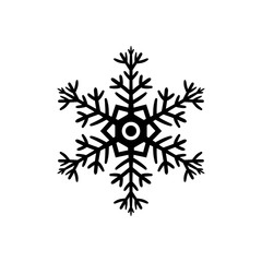 Simple black freehand icon of a snowflake
