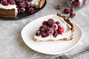 Cranberry meringue with cream cheese for the New Year's table