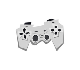 Retro gamepad in cartoon style with shadow.Video game controller.Game in cartoon style.