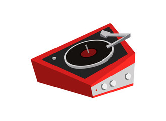 Fototapeta premium Old school concept.Retro old music player.
