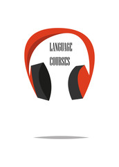 language courses.English school logotype.