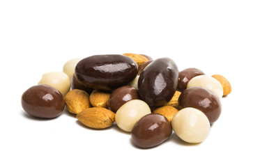 nuts in chocolate isolated