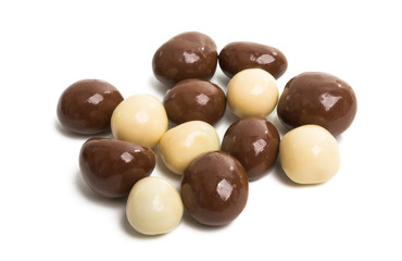nuts in chocolate isolated