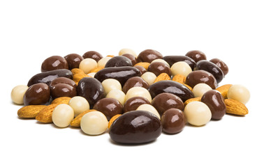 nuts in chocolate isolated