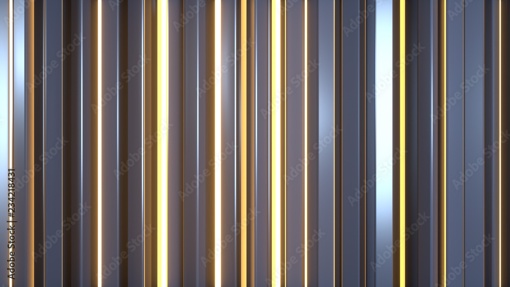 Poster glossy and shiny vertical bars 3d render