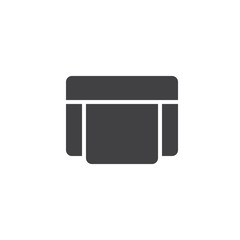 Armchair seat top view vector icon. filled flat sign for mobile concept and web design. Sofa interior furniture simple solid icon. Symbol, logo illustration. Pixel perfect vector graphics