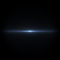 Lens flare blue light special effect Black background