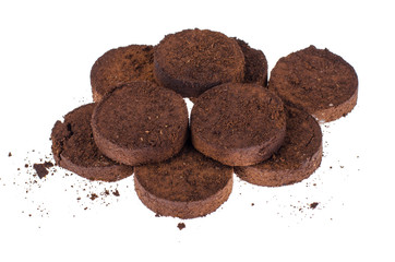 Pressed coffee waste after the espresso machine