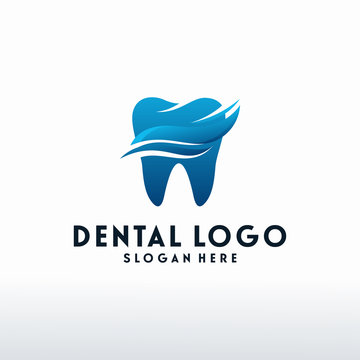 Modern Dental Logo designs concept vector, Dental care logo with swoosh symbol