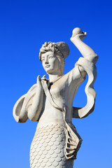 mermaid sculpture in the Beihe Park on december 26, 2013, Luannan County, Hebei Province, China.